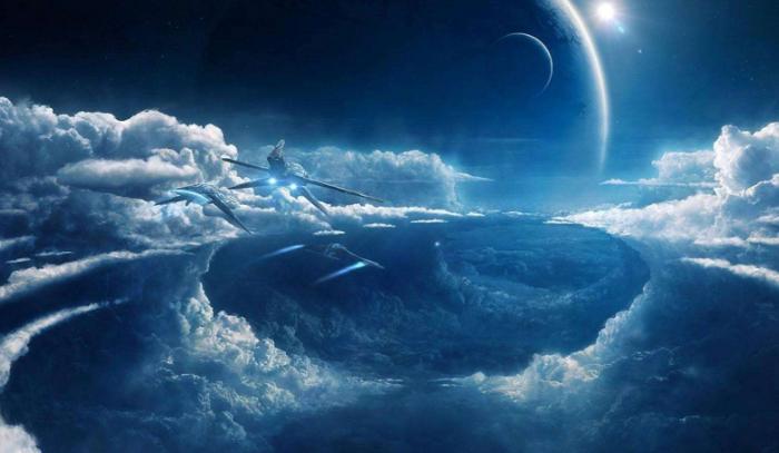 美国的海平面上出现一架外星飞船，难道他们是潜入海洋？
