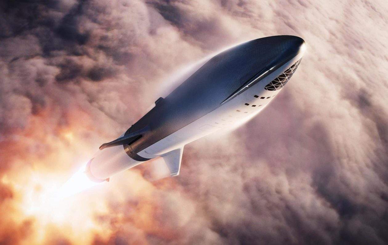 高70米的星际飞船助推器被闪电击中（超级火箭）